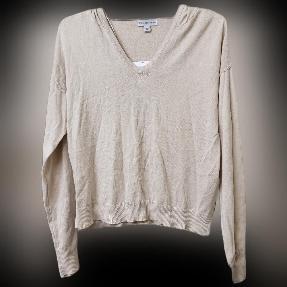 Calvin Klein Jeans knit lightweight sweater hoodie pullover size Small